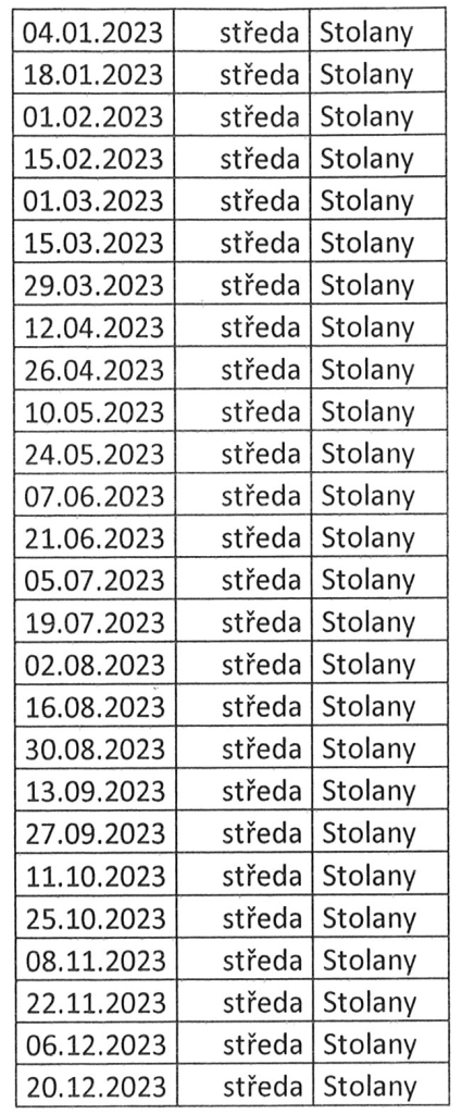 termíny svozů